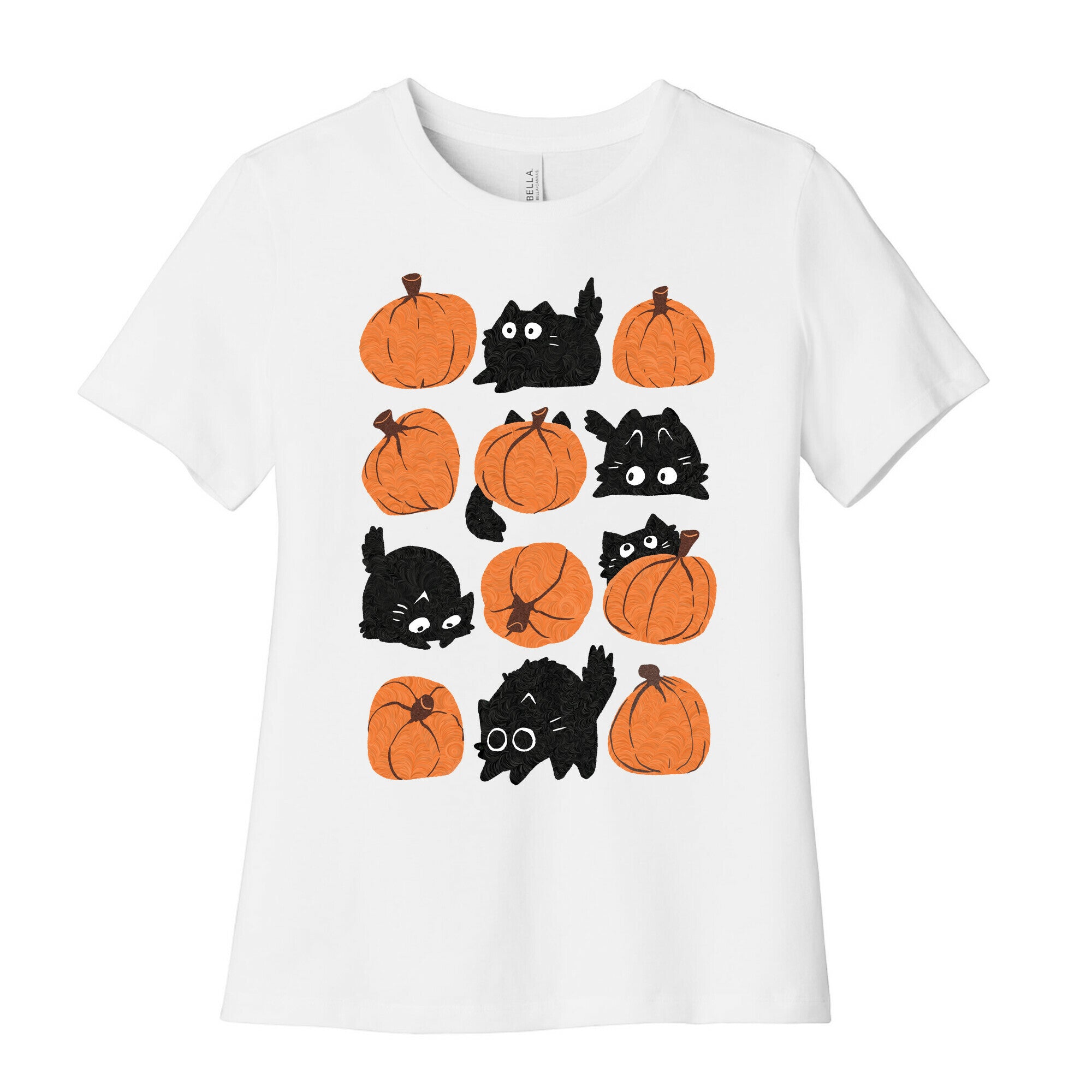 Pumpkin Cats Women's Cotton Tee